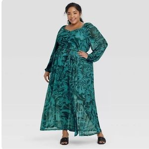 Ava & Viv Long Maxi Mesh Overlay Dress Size X = 14